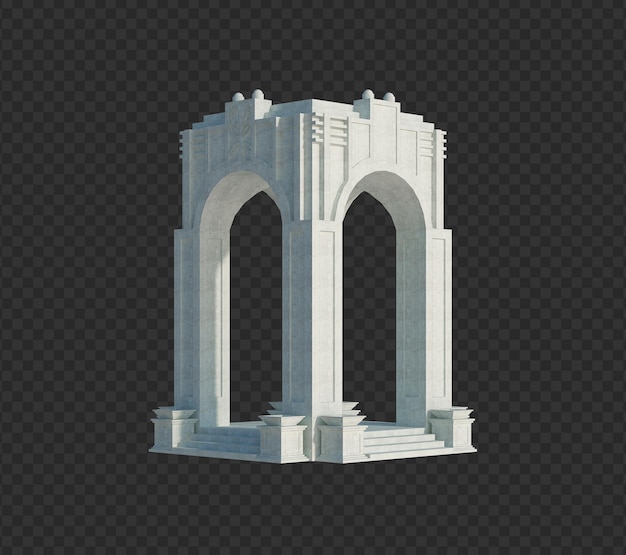 Rendering 3D della struttura dell'edificio su isolato