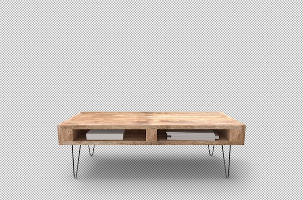 Rendering 3D della tabella di pallet di legno isolata