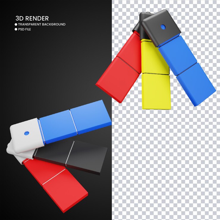 PSD rendering 3d della tavolozza per i social media