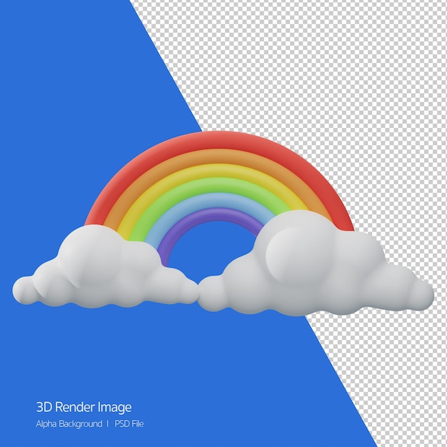 Rendering 3d delle previsioni meteo 'Rainbow' isolato su bianco.