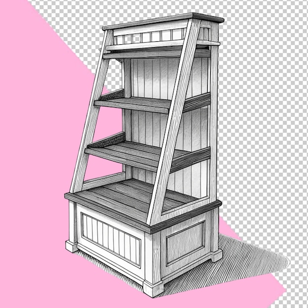 Rendering 3D dello scaffale