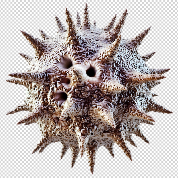 Rendering 3D dettagliato di un virus con picchi