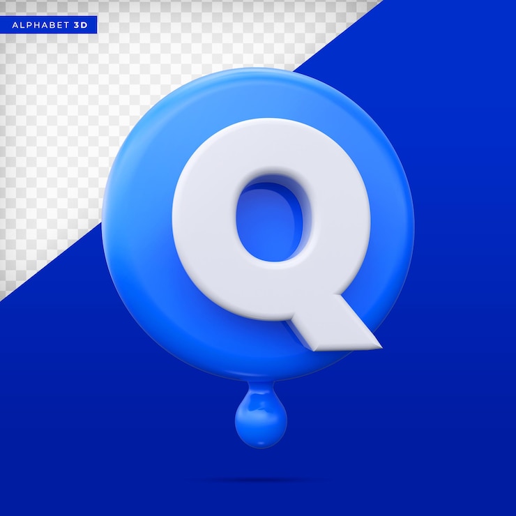 PSD rendering 3d di alfabeto premium ps