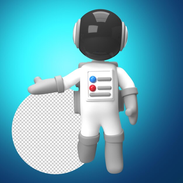 rendering 3d di astronauta con gesto di benvenuto