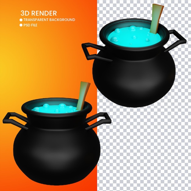 Rendering 3D di bollitore per acqua blu