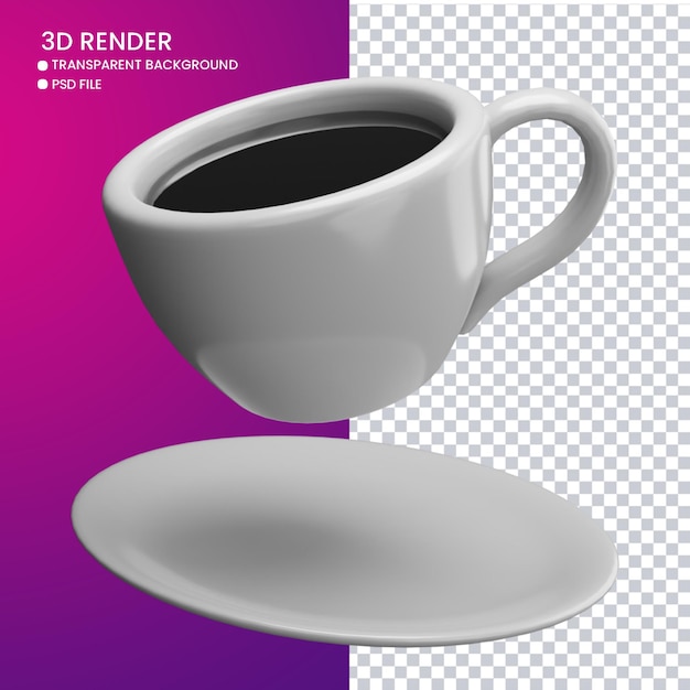 Rendering 3D di caffè carino