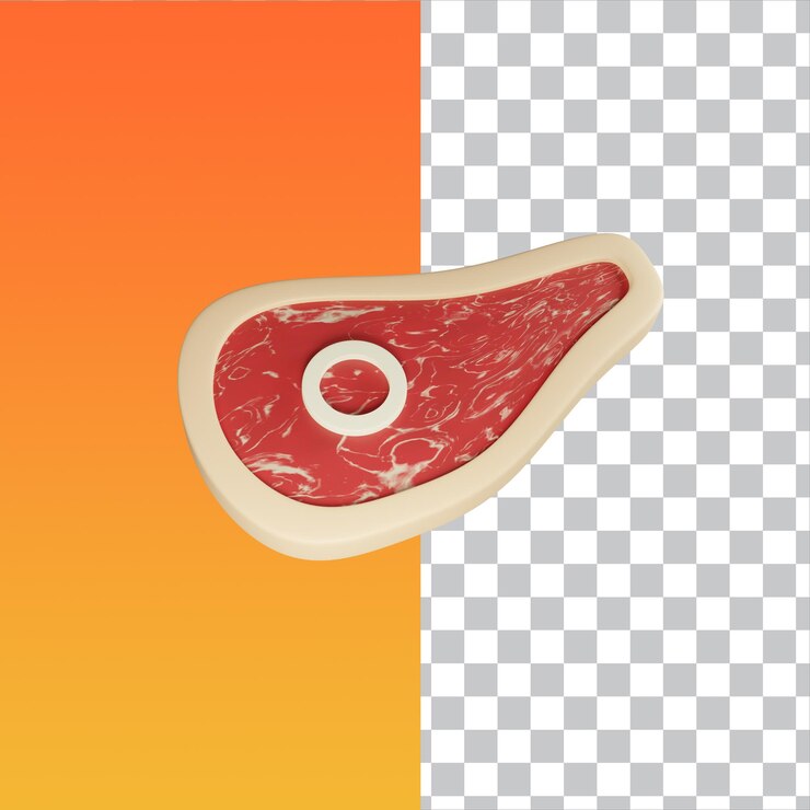 Rendering 3d di carne cruda psd