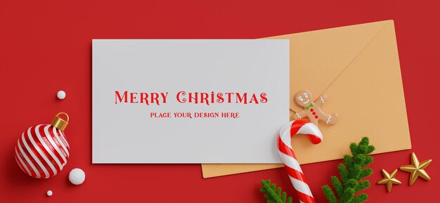 Rendering 3D di carta bianca con il concetto di buon natale e felice anno nuovo per la visualizzazione del tuo prodotto