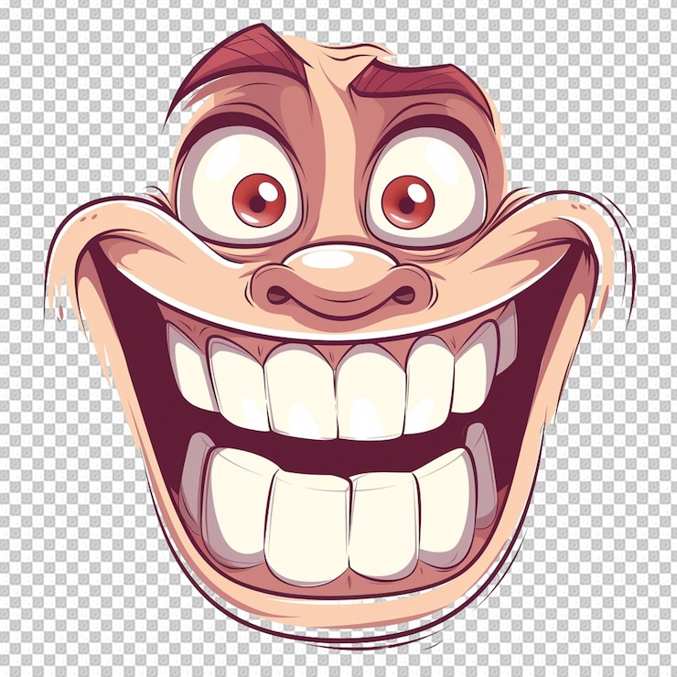 PSD rendering 3d di cartoni animati con la faccia sorridente