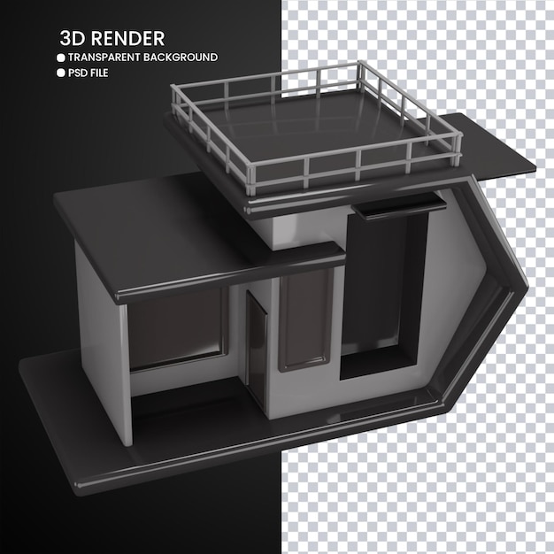 Rendering 3D di casa carina