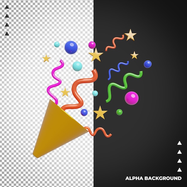 Rendering 3D di confetti