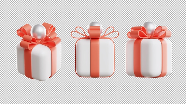 Rendering 3D di confezione regalo con sfondo trasparente per la visualizzazione del prodotto