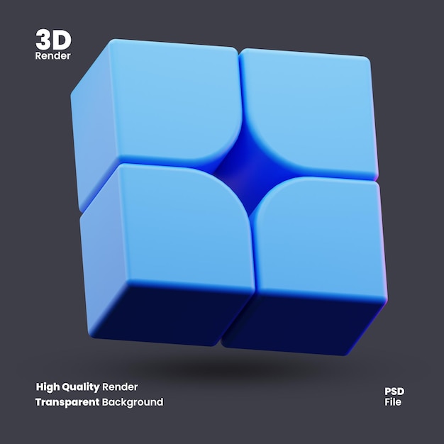 Rendering 3D di cubico