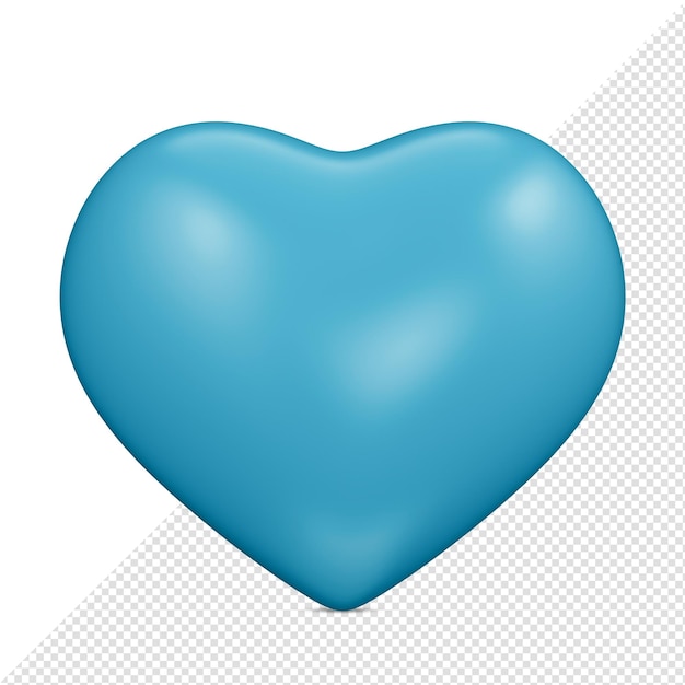 Rendering 3D di cuore blu