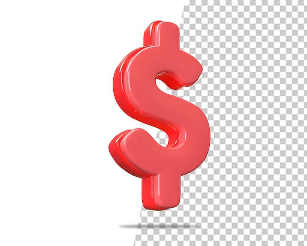rendering 3d di denaro dollaro rosso