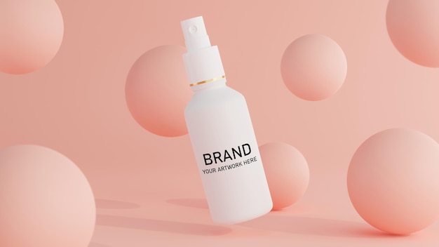 Rendering 3D di design mockup cosmetici