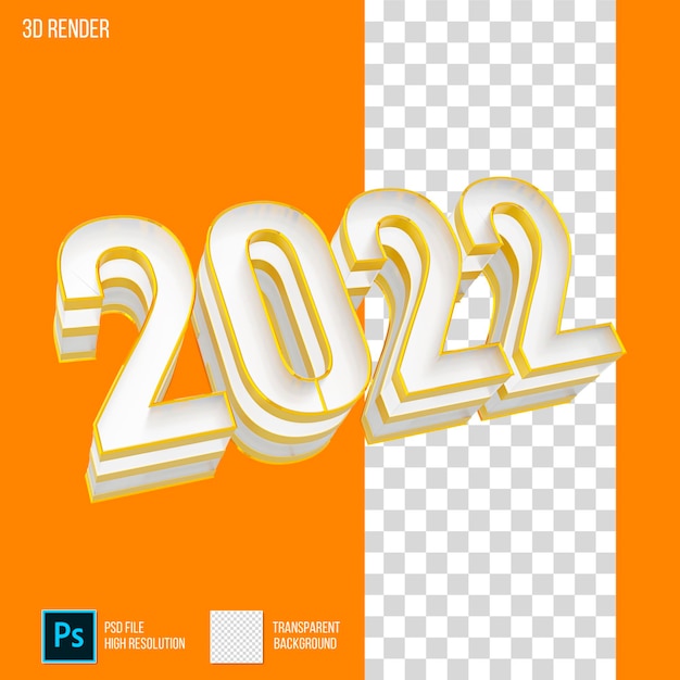 Rendering 3D di Felice Anno Nuovo 2022