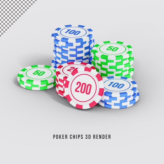 Rendering 3D di fiches da poker
