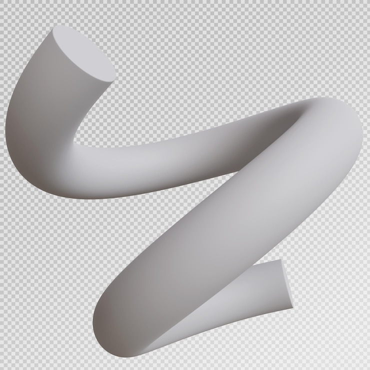 PSD rendering 3d di forma a spirale per la decorazione