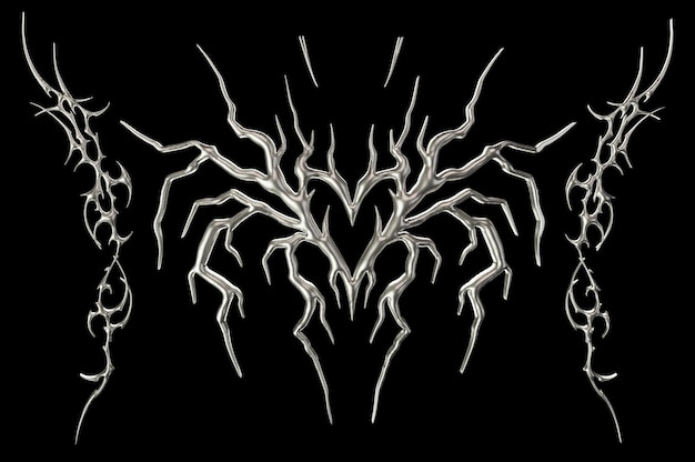 Rendering 3D di forma cromata 2yk