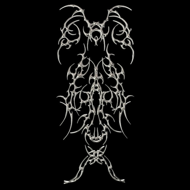 Rendering 3D di forma cromata 2yk
