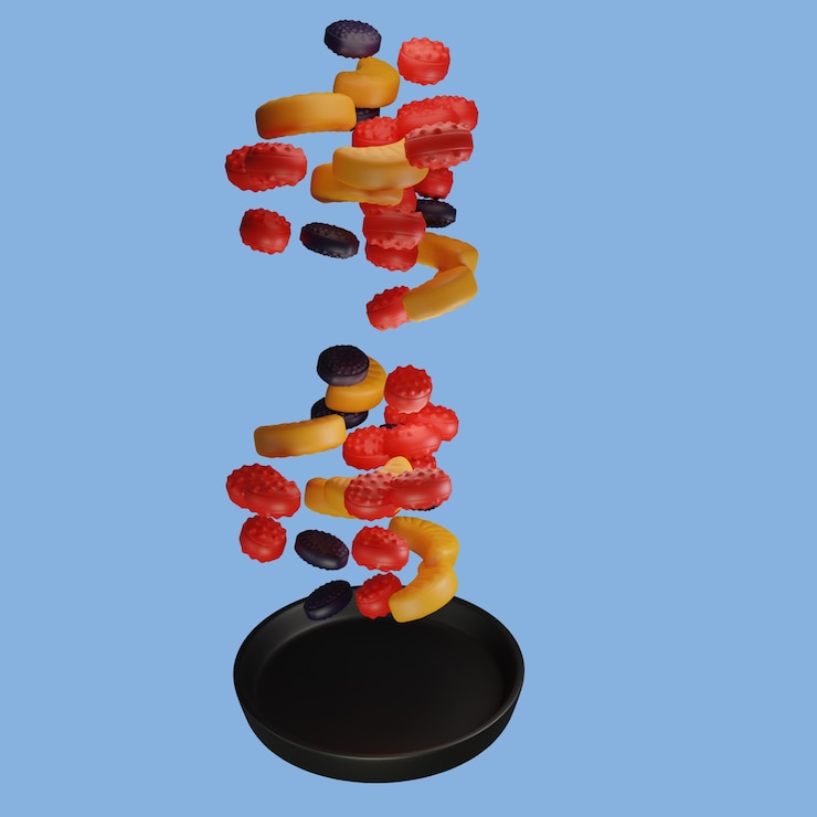 PSD rendering 3d di frutta dolce