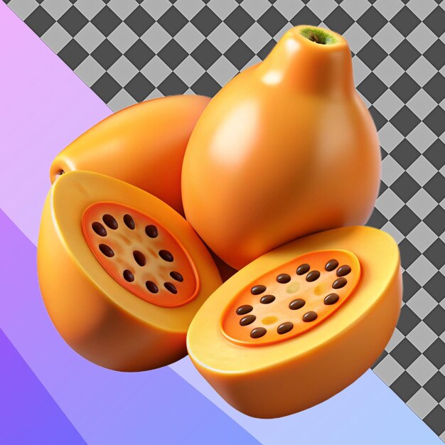 Rendering 3D di frutta tropicale fresca