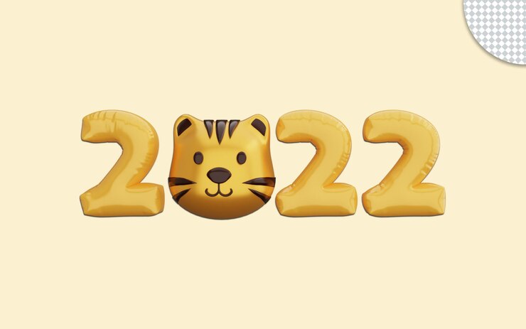PSD rendering 3d di golden happy chinese new year 2022