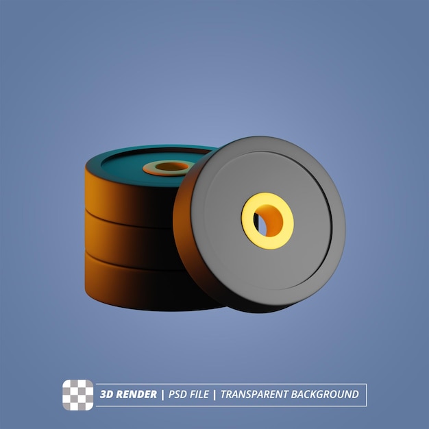 Rendering 3D di immagini isolate di BARBELL CAP