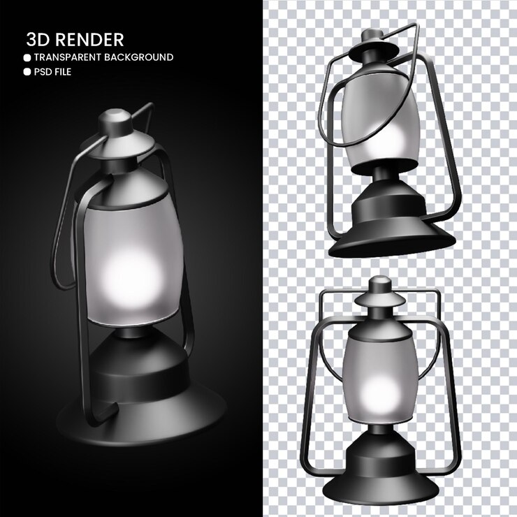 PSD rendering 3d di lanterna carina