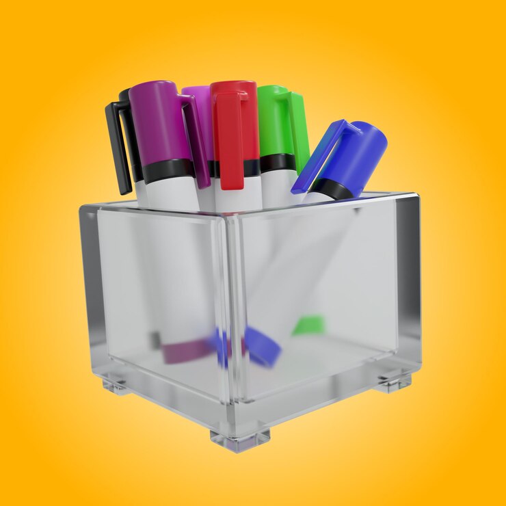 PSD rendering 3d di marcatori di colore