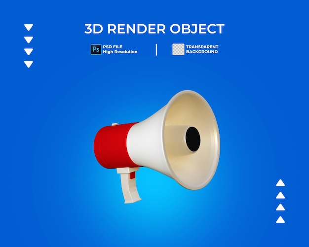 Rendering 3D di megafono