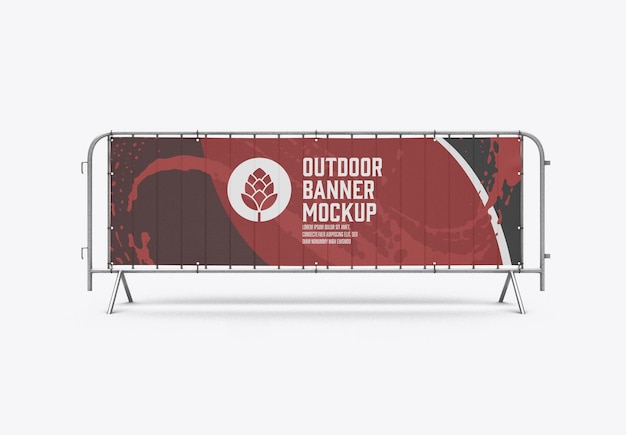 Rendering 3D di mockup banner per esterni