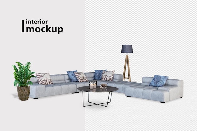 rendering 3d di mockup di interni