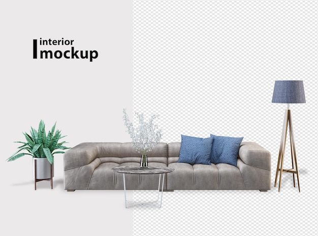 rendering 3d di mockup di interni