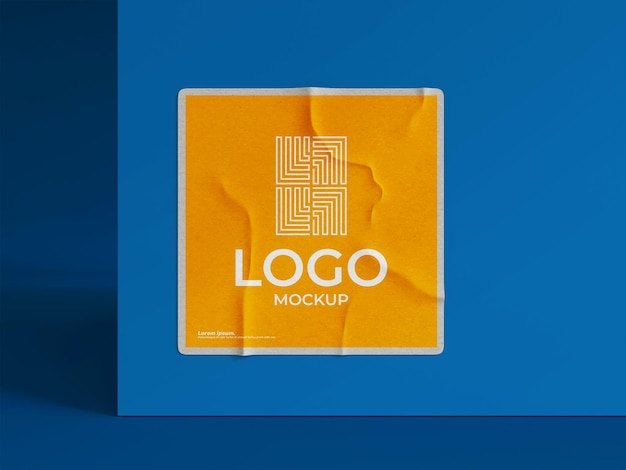 Rendering 3D di mockup di logo di carta