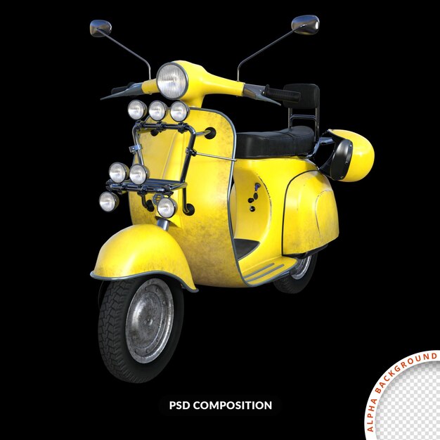 Rendering 3d di mod scooter