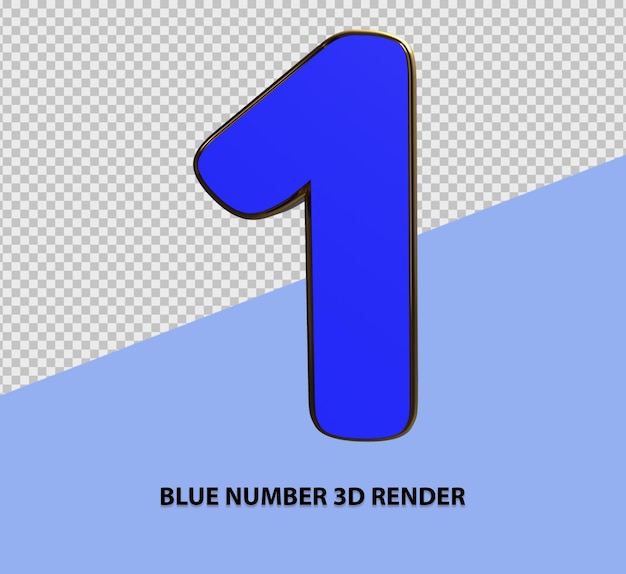 Rendering 3D di numeri blu