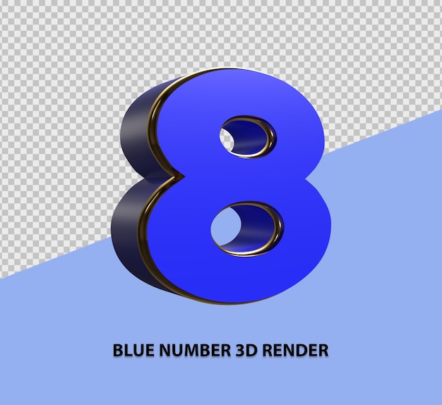 Rendering 3D di numeri blu