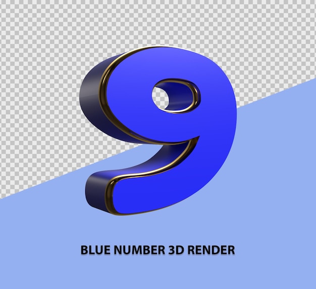 Rendering 3D di numeri blu