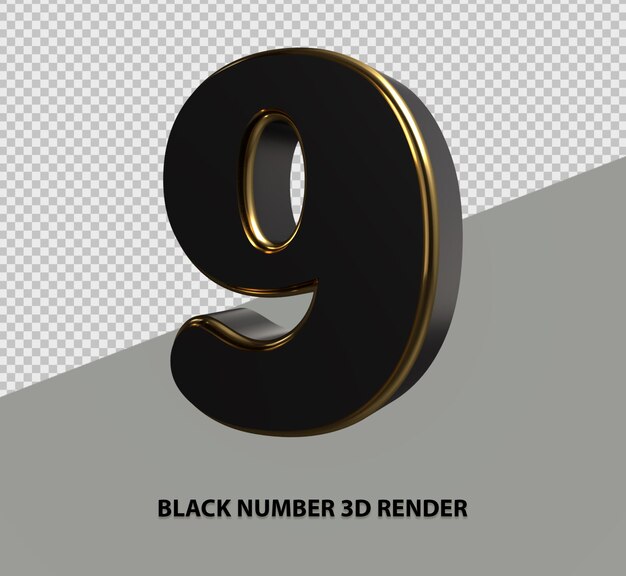 Rendering 3D di numeri neri