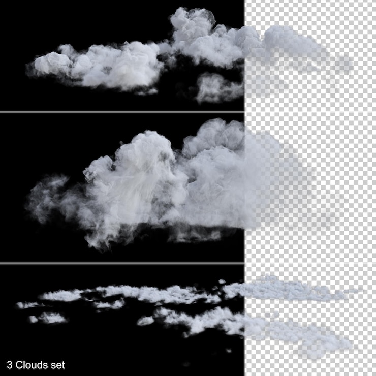 PSD rendering 3d di nuvole isolate