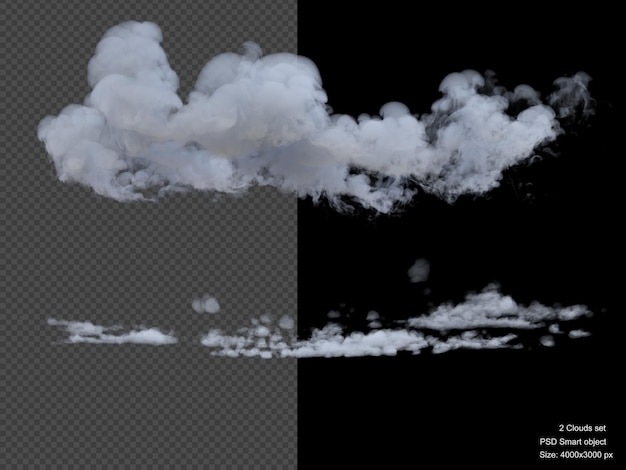 Rendering 3d di nuvole isolate