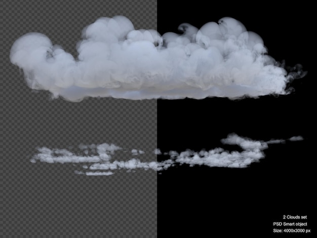 Rendering 3d di nuvole isolate