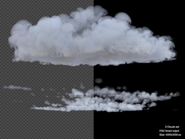 Rendering 3d di nuvole isolate