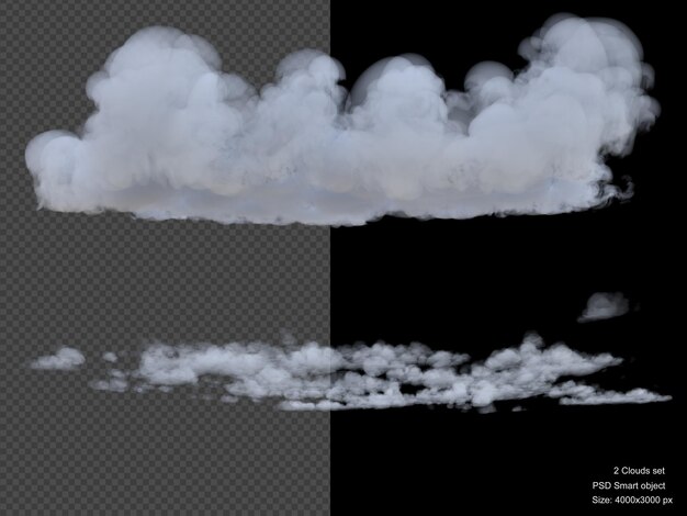 Rendering 3d di nuvole isolate