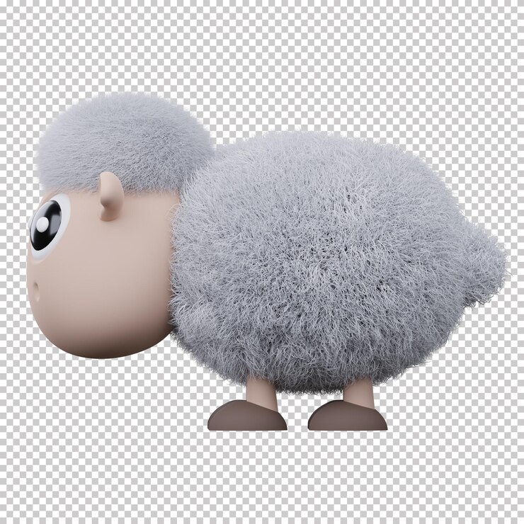 PSD rendering 3d di pecore marroni