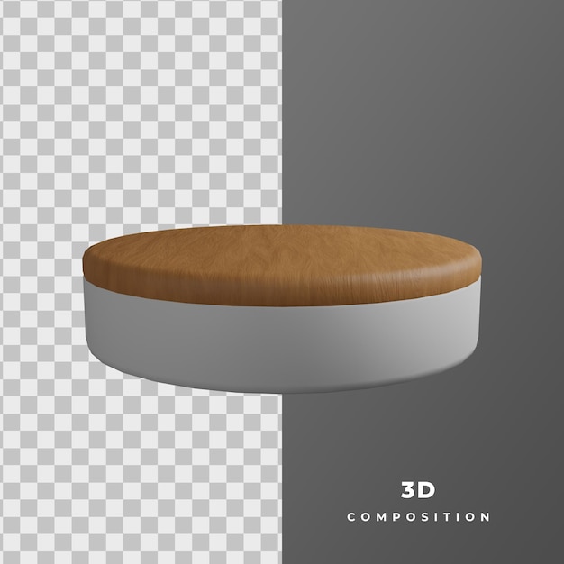 Rendering 3d di podio bianco isolato