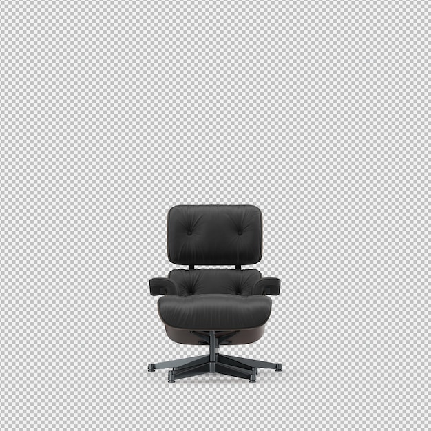 Rendering 3D di poltrona isometrica