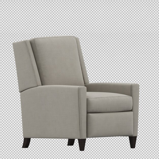 Rendering 3D di poltrona isometrica